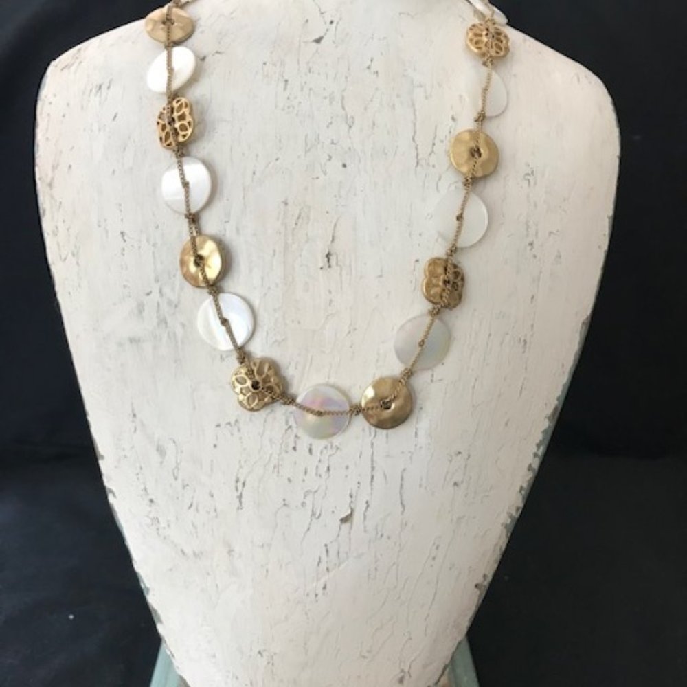 Lia Sophia - Gold Mother-of-Pearl Necklace - Picture 4 of 4